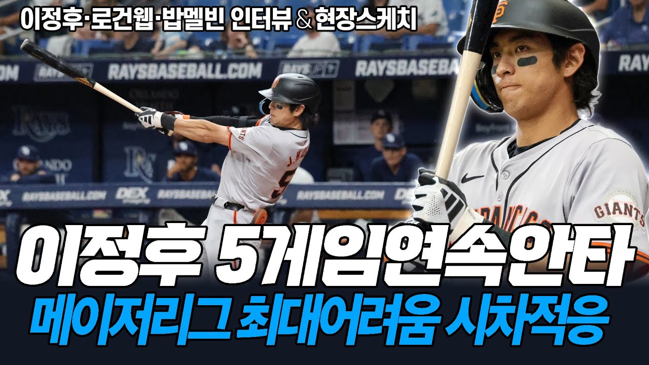 이정후, 5경기 연속 안타! 0.355 고타율 질주, NL 3위 굳히기 이정후, 5경기 연속 안타! 0.355 고타율 질주, NL 3위 굳히기