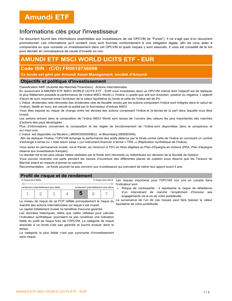 Amundi MSCI World II UCITS ETF Dist: NAV Calculation And Implications Amundi MSCI World II UCITS ETF Dist: NAV Calculation And Implications