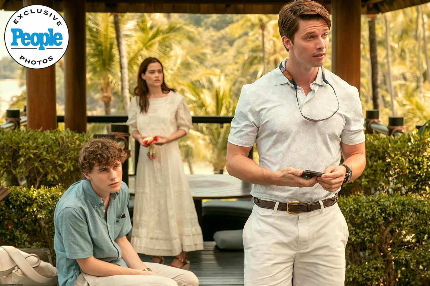 Chris Pratt Discusses Patrick Schwarzenegger's White Lotus Nudity Chris Pratt Discusses Patrick Schwarzenegger's White Lotus Nudity