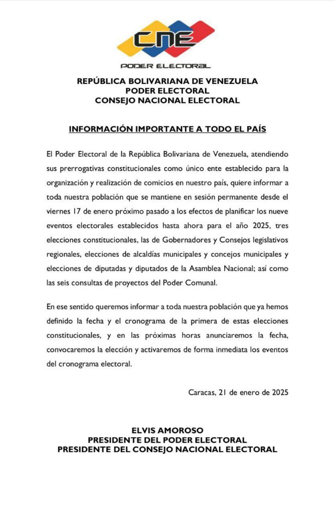 CNE Define Fecha Límite: Inscripción De Candidatos Sin Primarias CNE Define Fecha Límite: Inscripción De Candidatos Sin Primarias