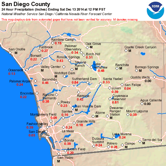 Current San Diego Rain Totals: Detailed Report From CBS8.com Current San Diego Rain Totals: Detailed Report From CBS8.com