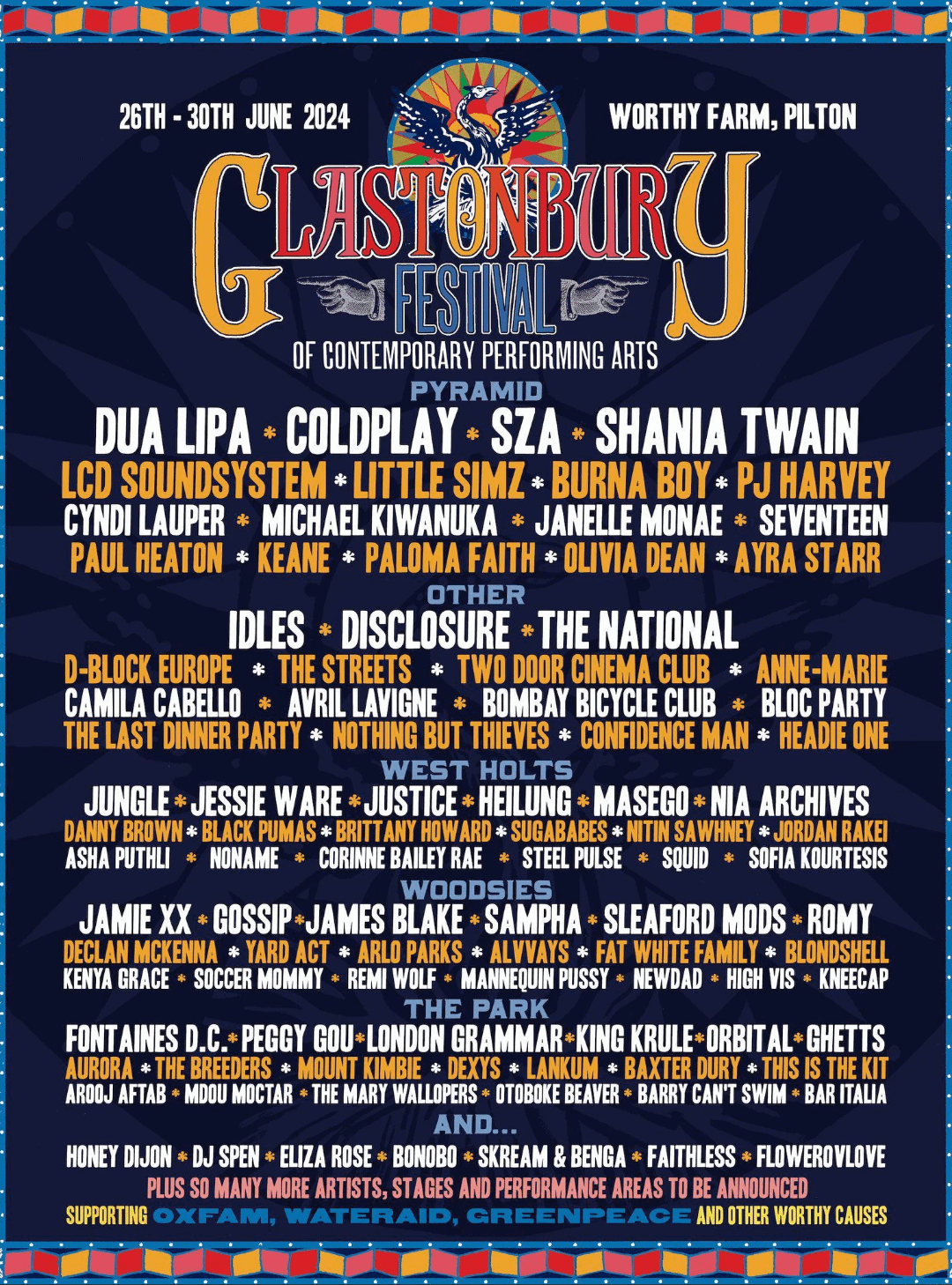 Glastonbury Festival Headliners 2024: The 1975 & Olivia Rodrigo Confirmed Glastonbury Festival Headliners 2024: The 1975 & Olivia Rodrigo Confirmed