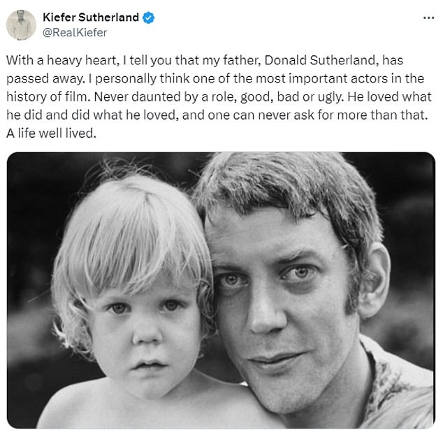 Kiefer Sutherland's Emotional Tribute To Donald Sutherland At CSA's Kiefer Sutherland's Emotional Tribute To Donald Sutherland At CSA's