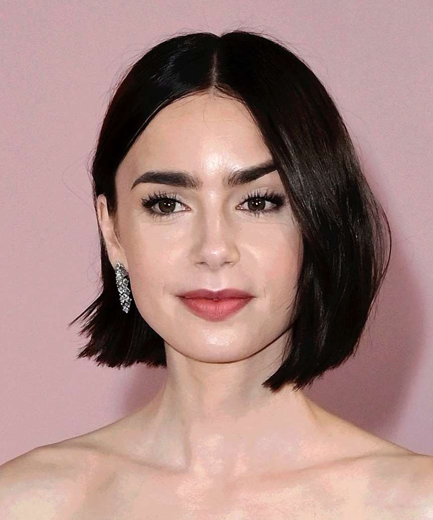 Lily Collins' Face-Framing Bob: A Guide To Her Hair, Brows, And Makeup Lily Collins' Face-Framing Bob: A Guide To Her Hair, Brows, And Makeup
