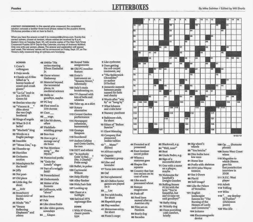 NYT Mini Crossword: Sunday, May 11 - Clues And Answers NYT Mini Crossword: Sunday, May 11 - Clues And Answers