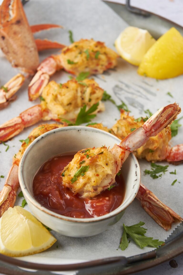 Perfectly Cooked Crab Stuffed Shrimp In Lobster Sauce Perfectly Cooked Crab Stuffed Shrimp In Lobster Sauce