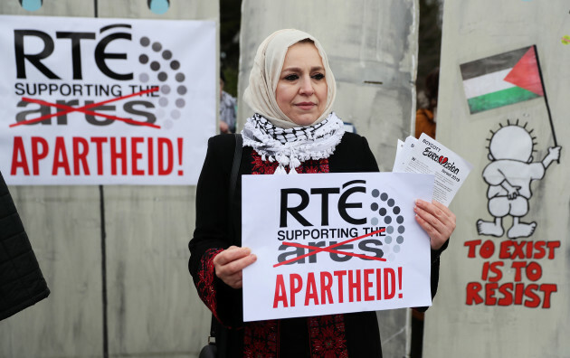 Protesters Urge Eurovision Boycott Of RTE And BBC Protesters Urge Eurovision Boycott Of RTE And BBC