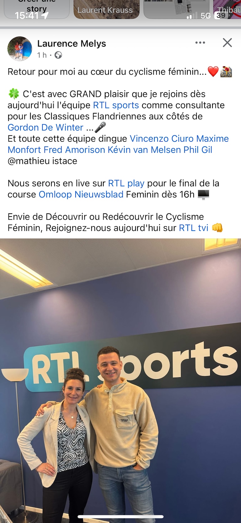 RTL Cyclisme: Le Point De Vue Unique De Laurence Melys RTL Cyclisme: Le Point De Vue Unique De Laurence Melys