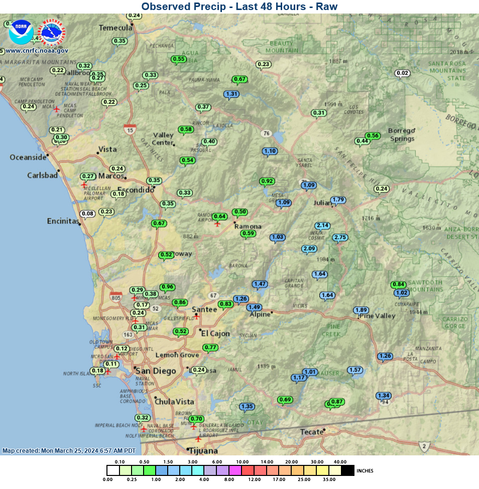 San Diego Rain Totals: CBS8.com's Complete Rainfall Report San Diego Rain Totals: CBS8.com's Complete Rainfall Report
