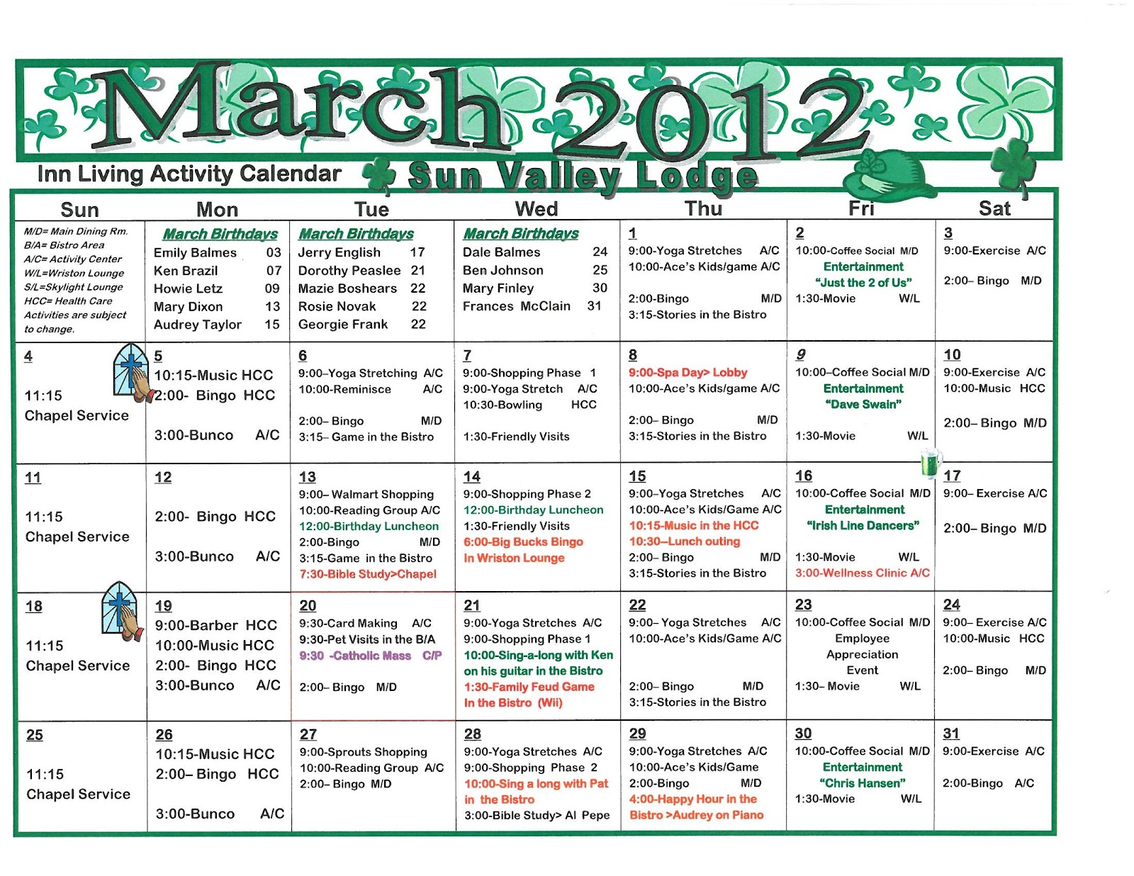 Senior Community Calendar: Trips, Events & Activities Senior Community Calendar: Trips, Events & Activities