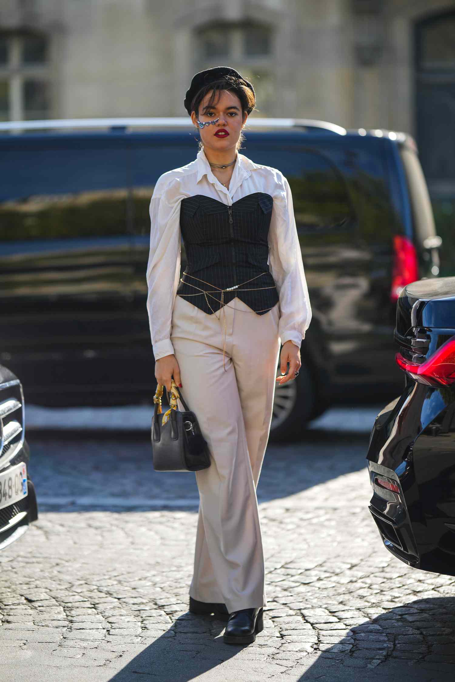 Sydney Sweeney's Chic Brown Leather Corset Blazer: Outfit Details Sydney Sweeney's Chic Brown Leather Corset Blazer: Outfit Details