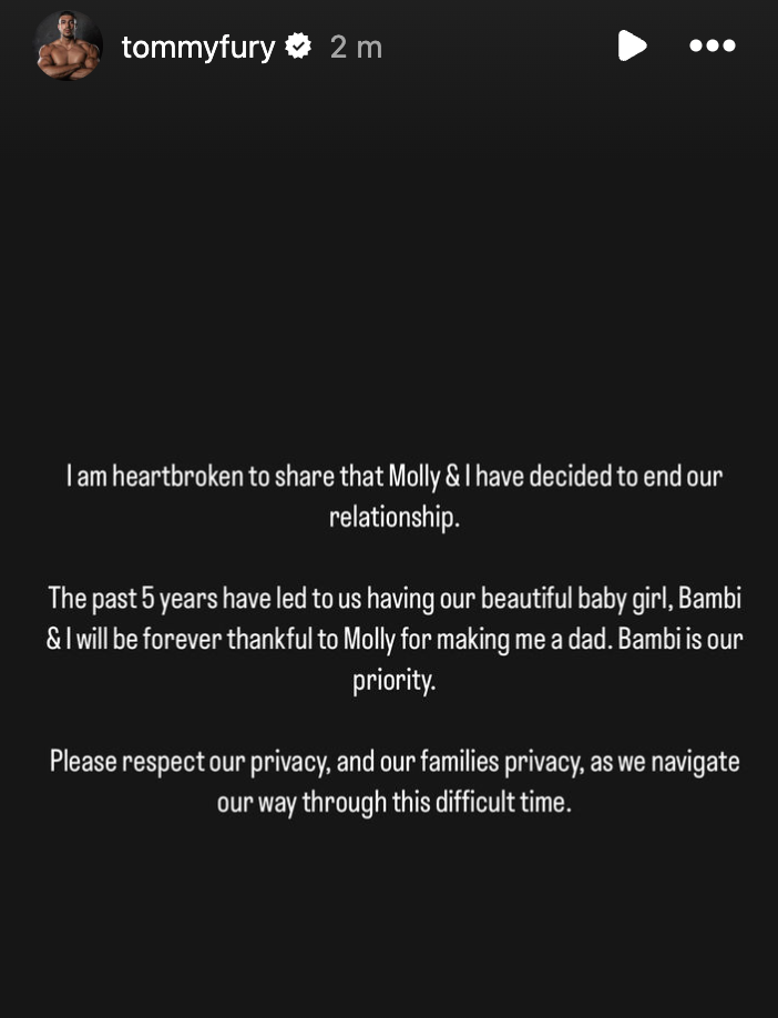 Tommy Fury Receives Penalty For Speeding Post-Molly-Mae Split