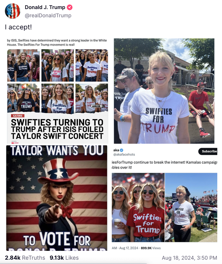 Trump's Swift Statement Ignites MAGA Enthusiasm Trump's Swift Statement Ignites MAGA Enthusiasm